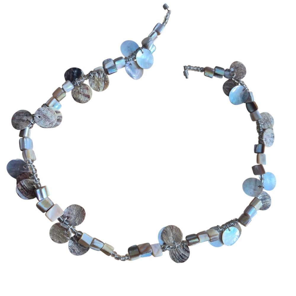 Vintage Necklace with Gray And Tan Tones